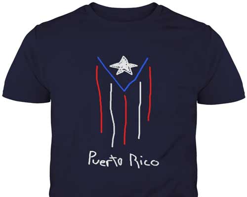 puerto rico kids flag design shirt