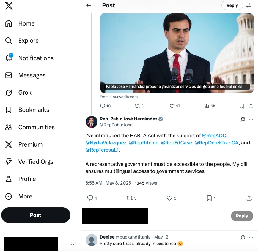 HABLA Act Seeks to Ensure Multilingual Access to Government Services