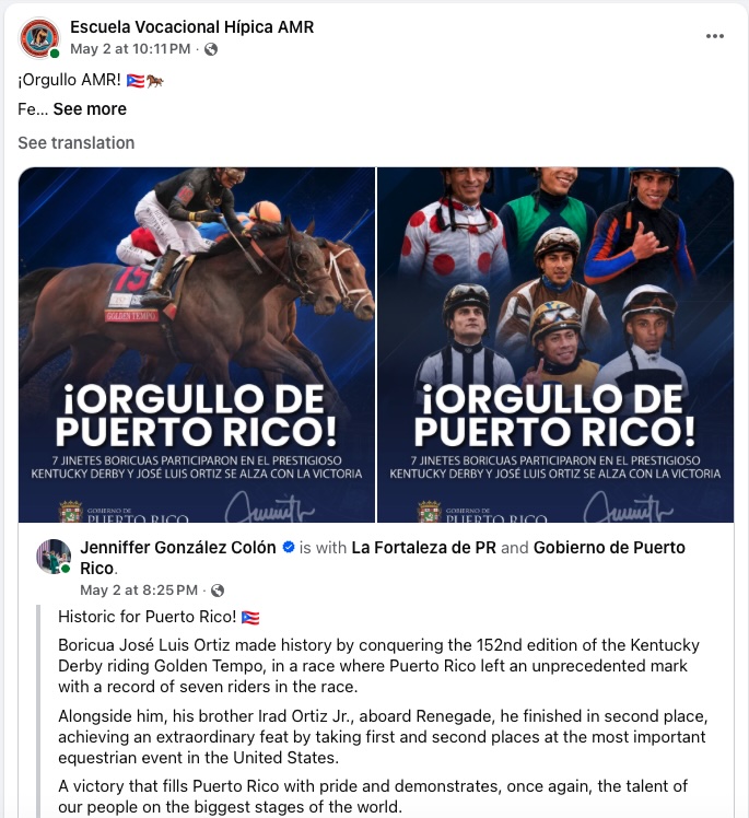 Puerto Rico’s Ortiz Brothers Win the Kentucky Derby