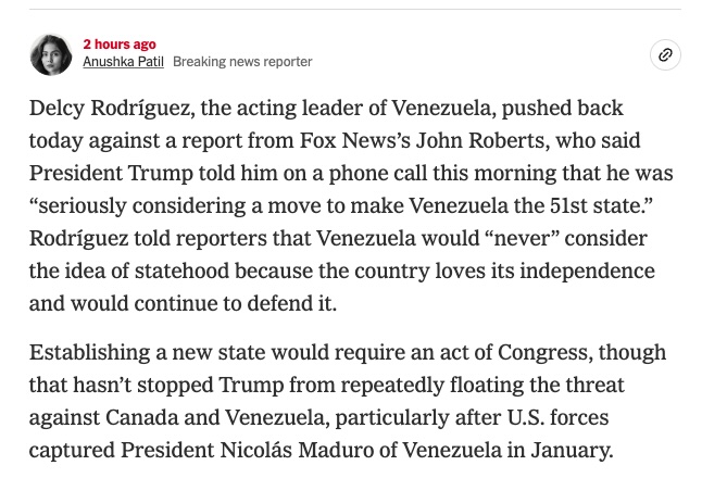 Venezuela and the Process of Adding New States