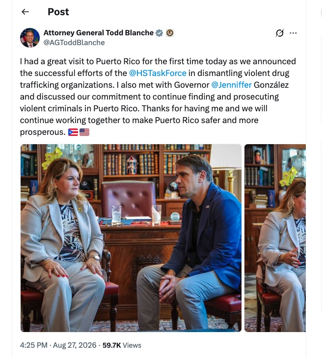 U.S. Attorney General Highlights HSTask Force Efforts in Puerto Rico